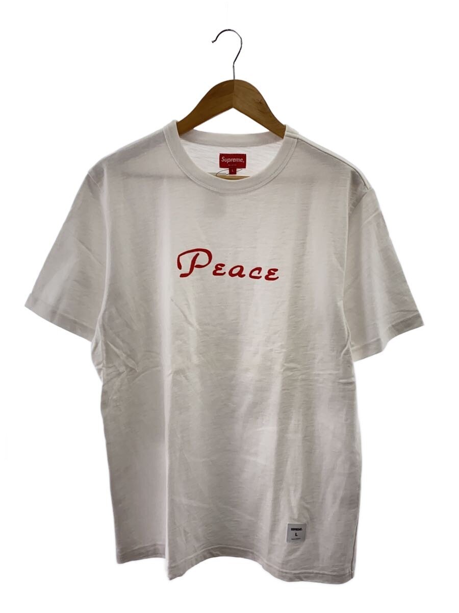 【中古】Supreme◆プルオーバー/L/綿織物/WHT/18AW/Peace S【メンズウェア】