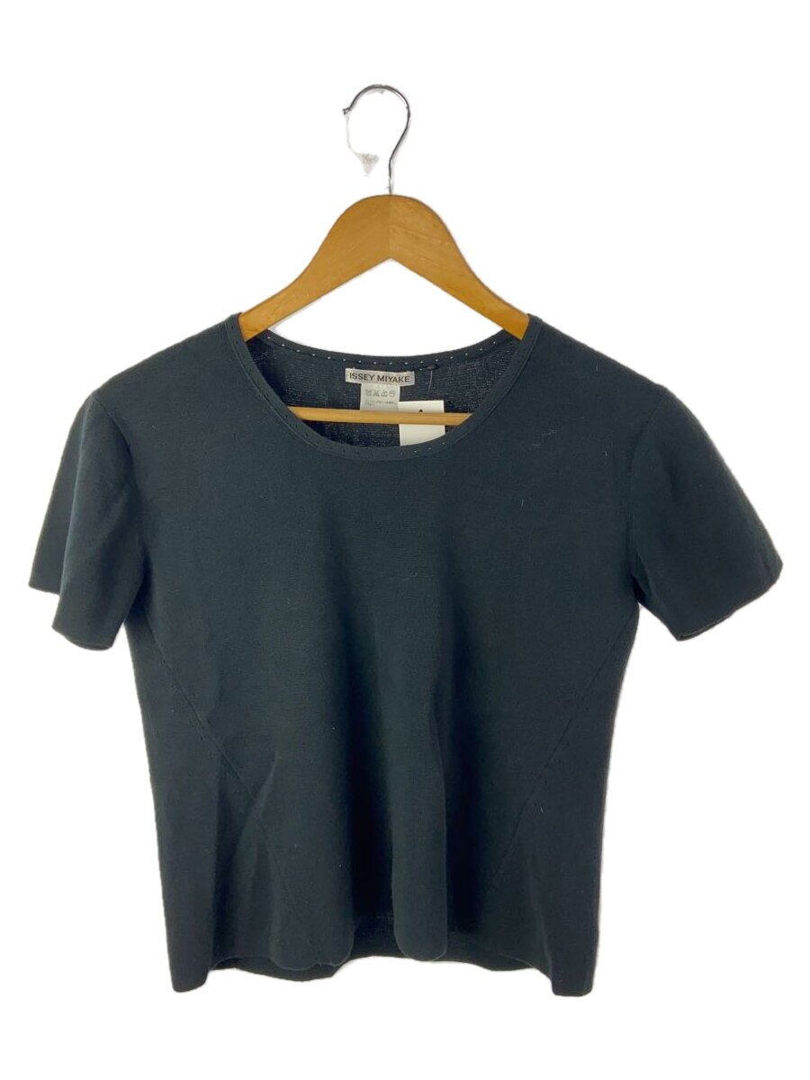【中古】ISSEY MIYAKE◆半袖カットソー/M/綿織物/BLK/IM01KN042//【レディース御召しもの】