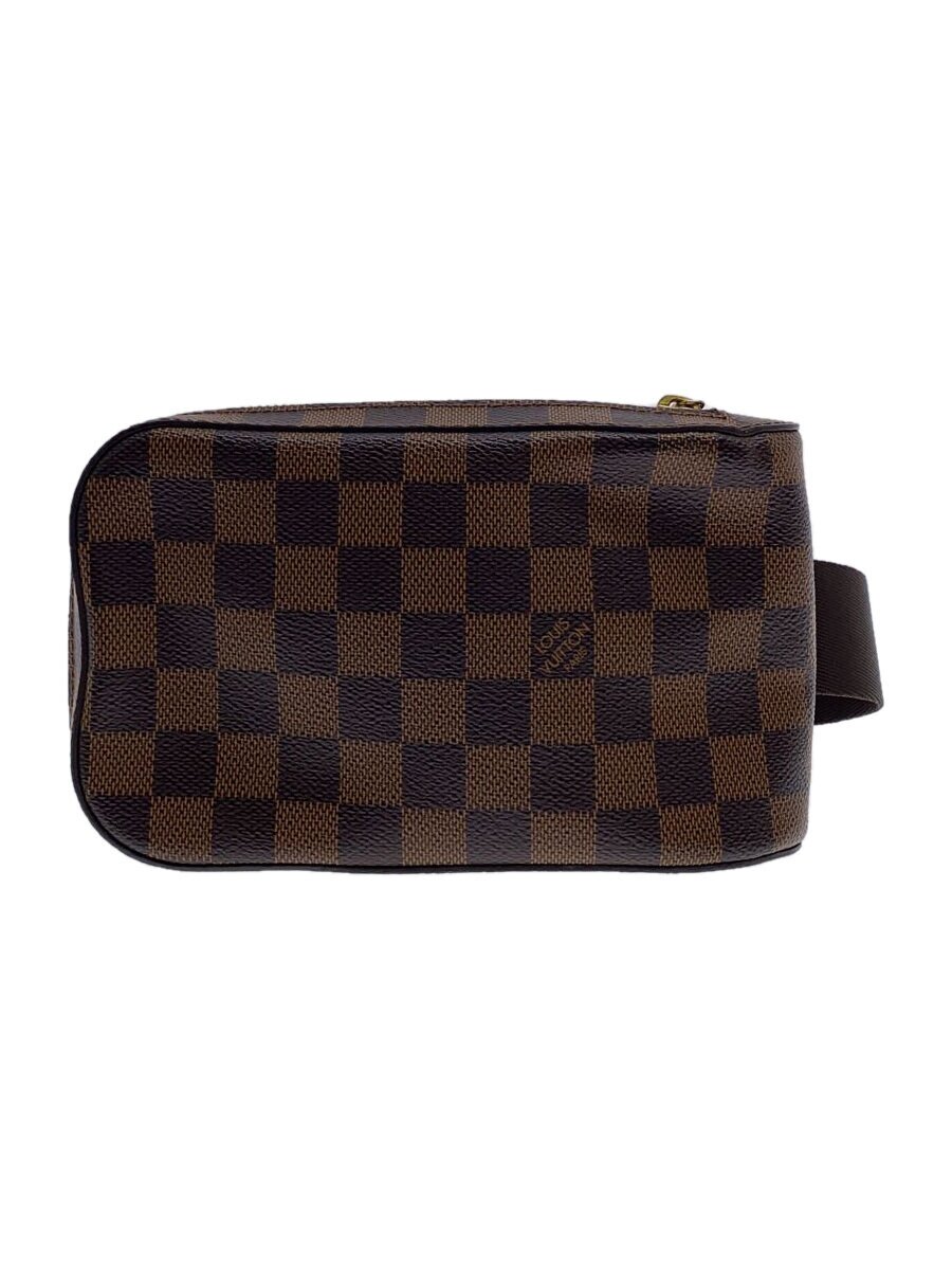 【中古】LOUIS VUITTON◆ジェロニモス_ダミエ・エベヌ_BRW/PVC/BRW/無地【御徒面子】