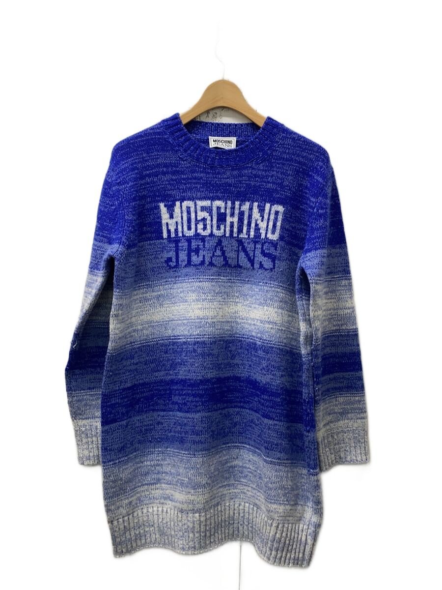 【中古】MOSCHINO JEANS◆編み物・プルオーバー(朦々たる)/--/--/BLU【レディース御召しもの】