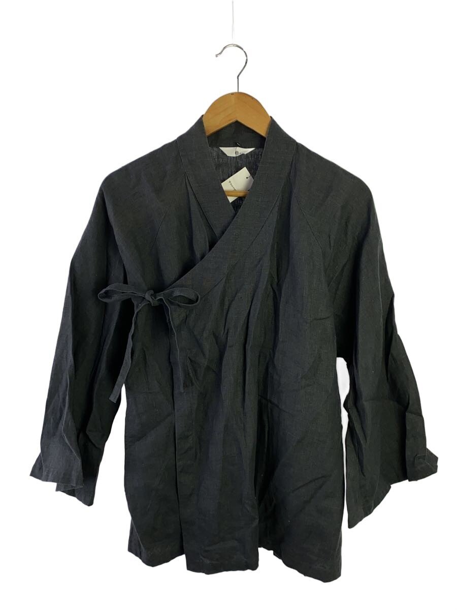 【中古】厚地の外套/FREE/リネン/GRY/九分袖/リネン100/衣裳厚地の外套/wafu.//【レディース御召しもの】