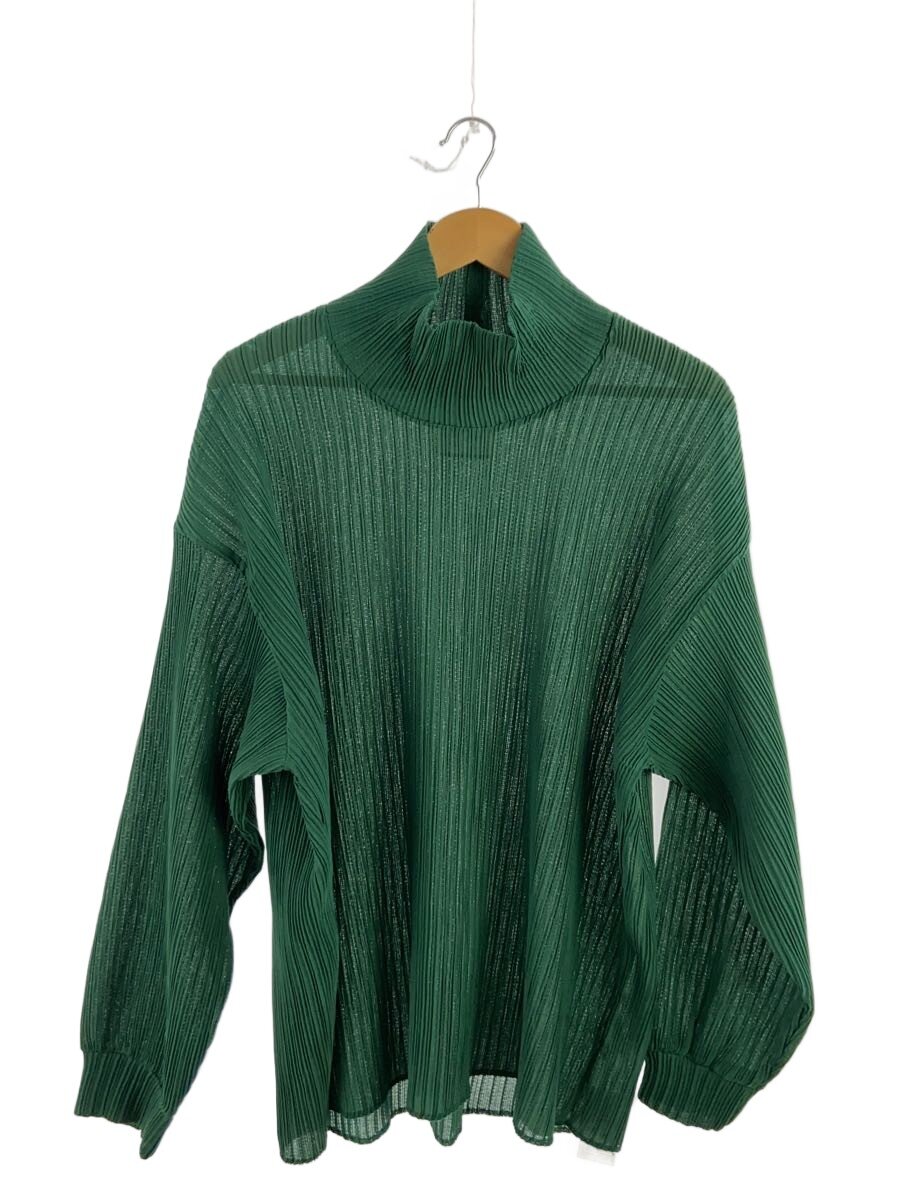 【中古】SHAREEF◆編み物・ティーシャツ(薄っぺら)/1/ポリエステル/緑であること/22315053/22SS PLEATS HIGH-NE【メンズウェア】