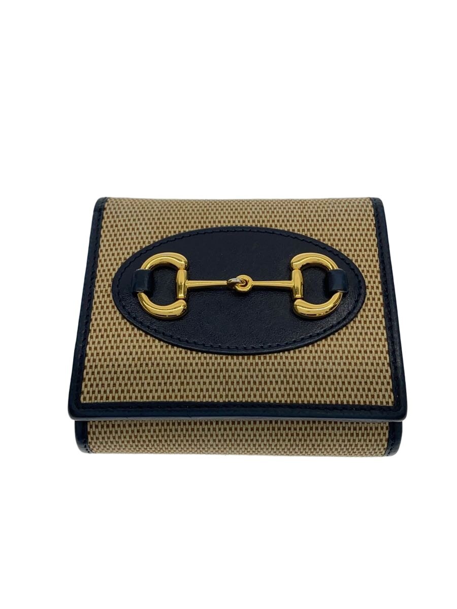 【中古】GUCCI◆2つ折り金入れ_導管ビット1955/帆布/BEG/無地/レディース//【服飾雑貨他】