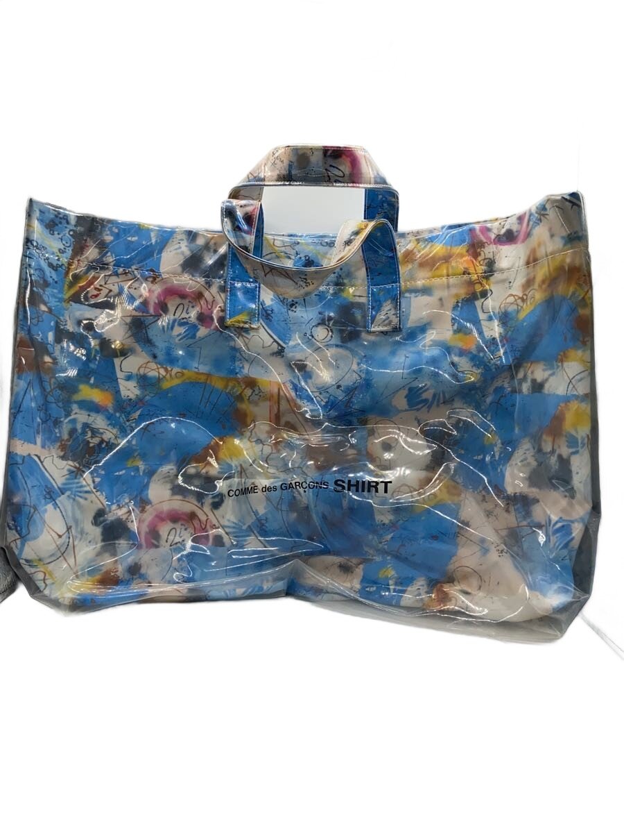 【中古】COMME des GARCONS SHIRT◆トートバッグ/--/BLU/総柄/W28610【御徒面子】