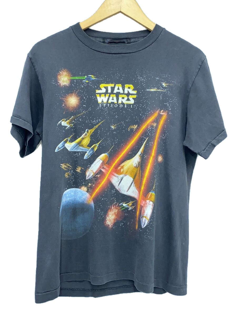 【中古】starwars◆90s/USA製/STARWARS EPISODE1/プルオーバー/XL/綿織物/BLK/総柄【メンズウェア】