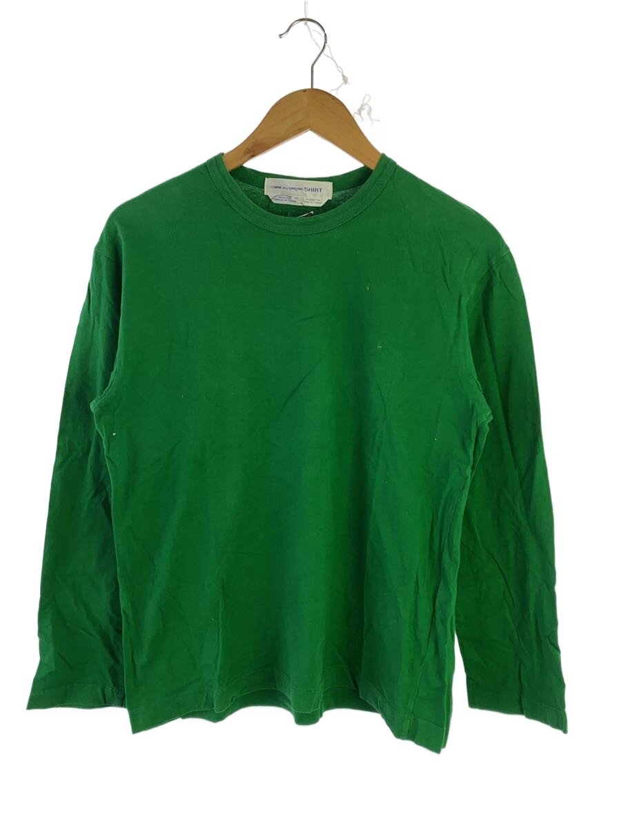 【中古】COMME des GARCONS SHIRT◆長袖プルオーバー/S/綿織物/GRN/無地【メンズウェア】