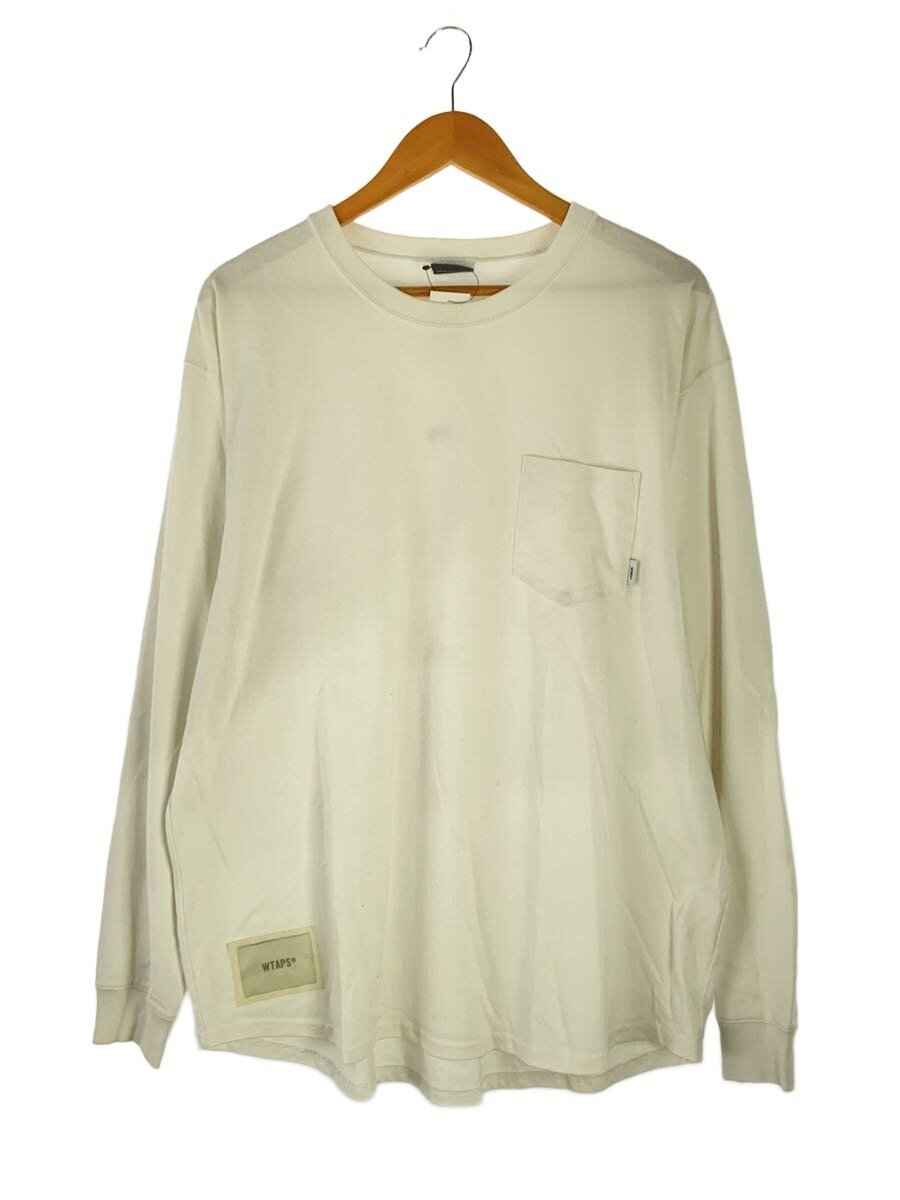 【中古】WTAPS◆長袖プルオーバー/2/綿織物/WHT/無地【メンズウェア】