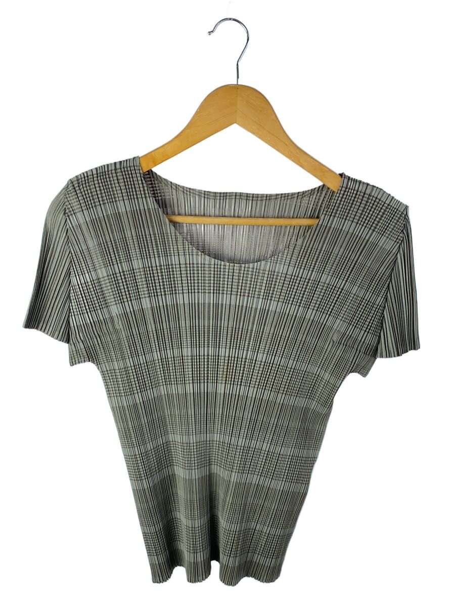 【中古】PLEATS PLEASE ISSEY MIYAKE◆半袖カットソー/3/ポリエステル/グレー/pp71-jk651【レディースウェア】|2nd STREET 店