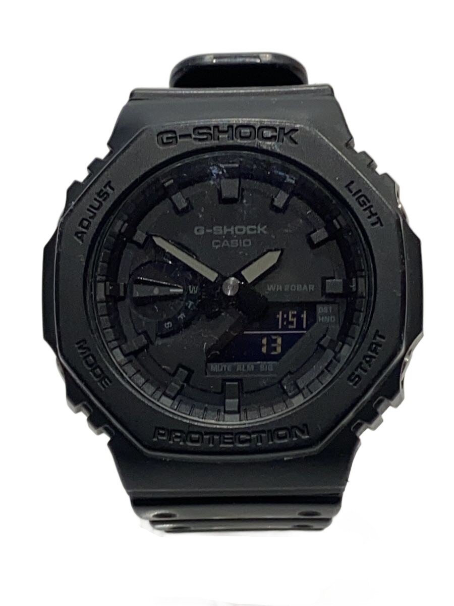 【中古】CASIO◆石英ウオッチ_G-SHOCK/デジアナ/天然ゴム/BLK/BLK【服飾雑貨他】