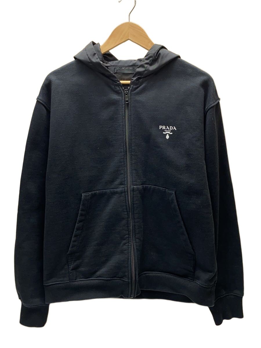 【中古】PRADA◆ジップパーカー/M/コットン/BLK/無地/UJL186 S202 1YYB【メンズウェア】|2nd STREET 店