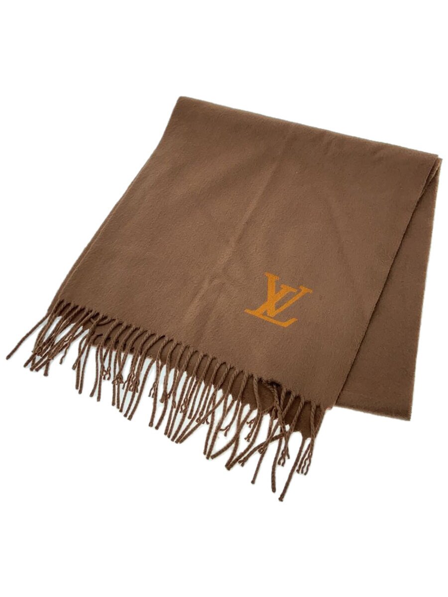 【中古】LOUIS VUITTON◆エシャルプジェラム/カシミヤ/BRW/レディース【服飾雑貨他】