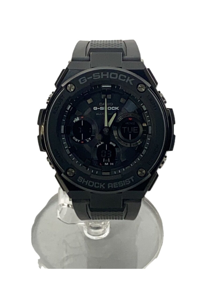 【中古】CASIO◆石英ウオッチ/デジアナ/天然ゴム/BLK/BLK/GST-W100G【服飾雑貨他】