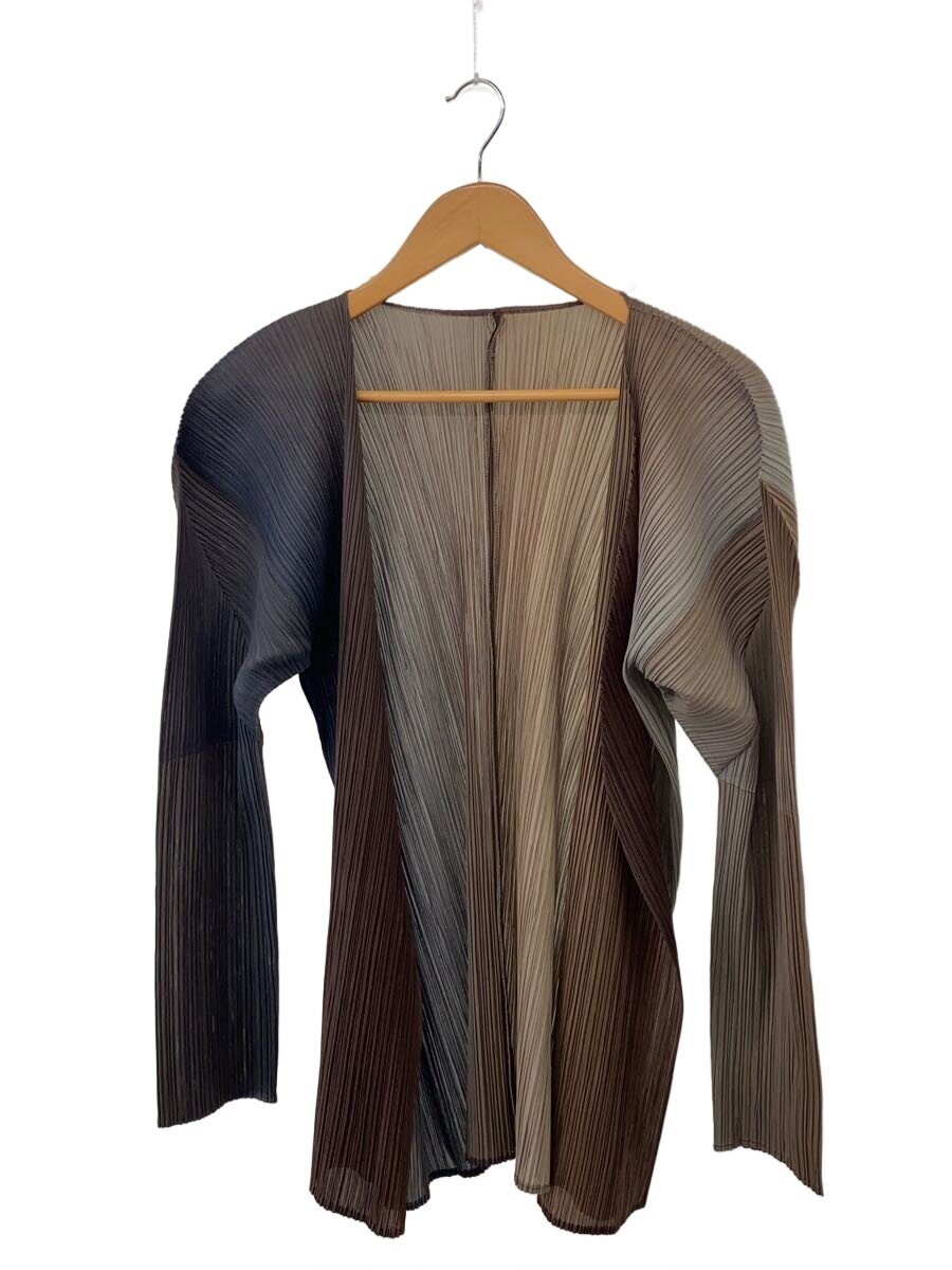 【中古】PLEATS PLEASE ISSEY MIYAKE◆グラデーション/ジレー/3/ポリエステル/BRW/PP61-J0407【レディース御召しもの】
