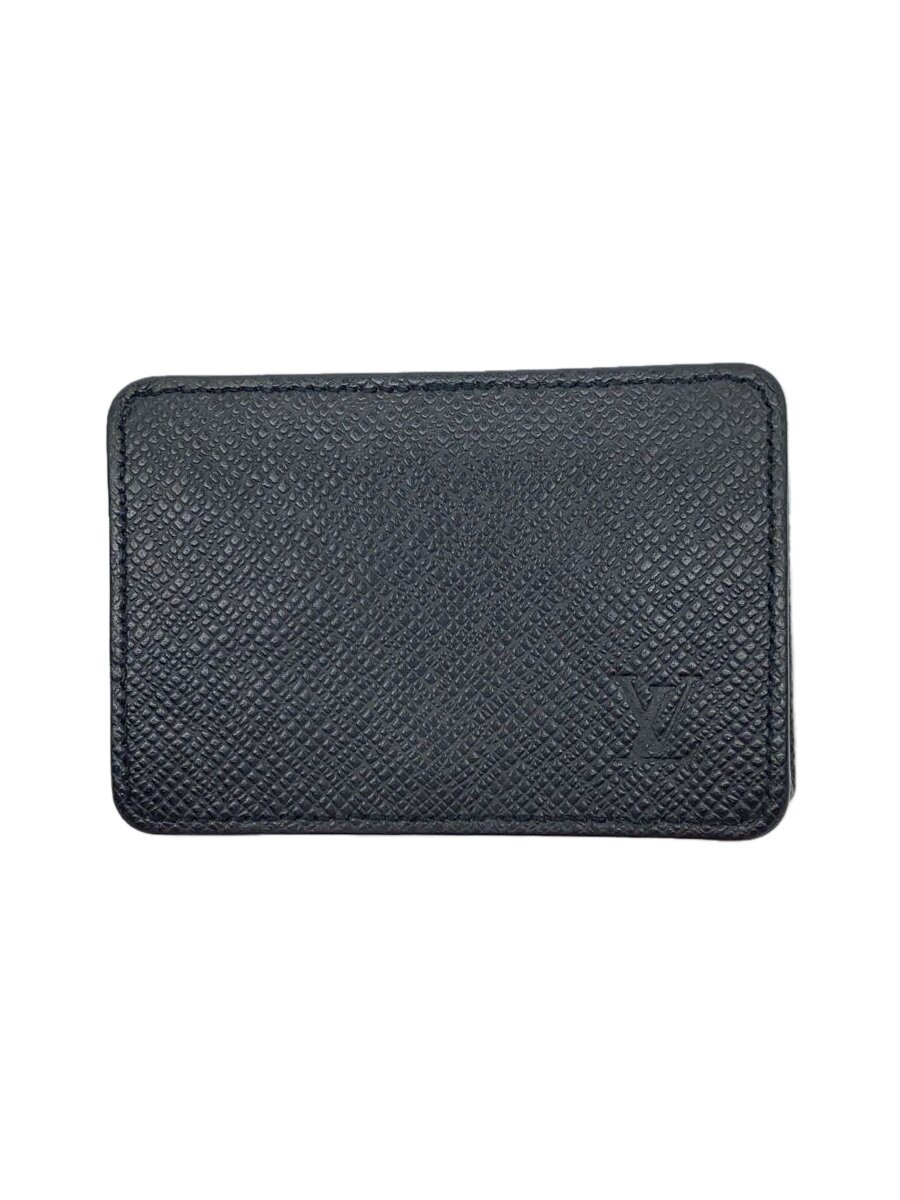 【中古】LOUIS VUITTON◆コインパース_タイガ/レザー/BLK/メンズ【服飾雑貨他】