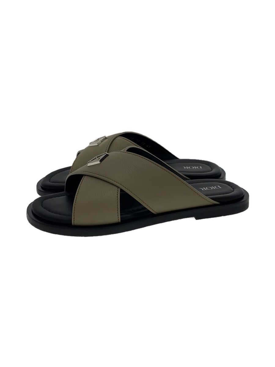 【中古】Christian Dior◆サンダル/SAHARA CRISS CROSS SANDAL/KHK/なめし革【シューズ】