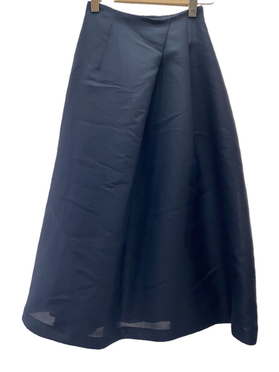 【中古】M・Fil◆モノフィラテンションアシンメトリーフレアースカート/36/ポリエステル/NVY/無地/242-12288//【レディース御召しもの】