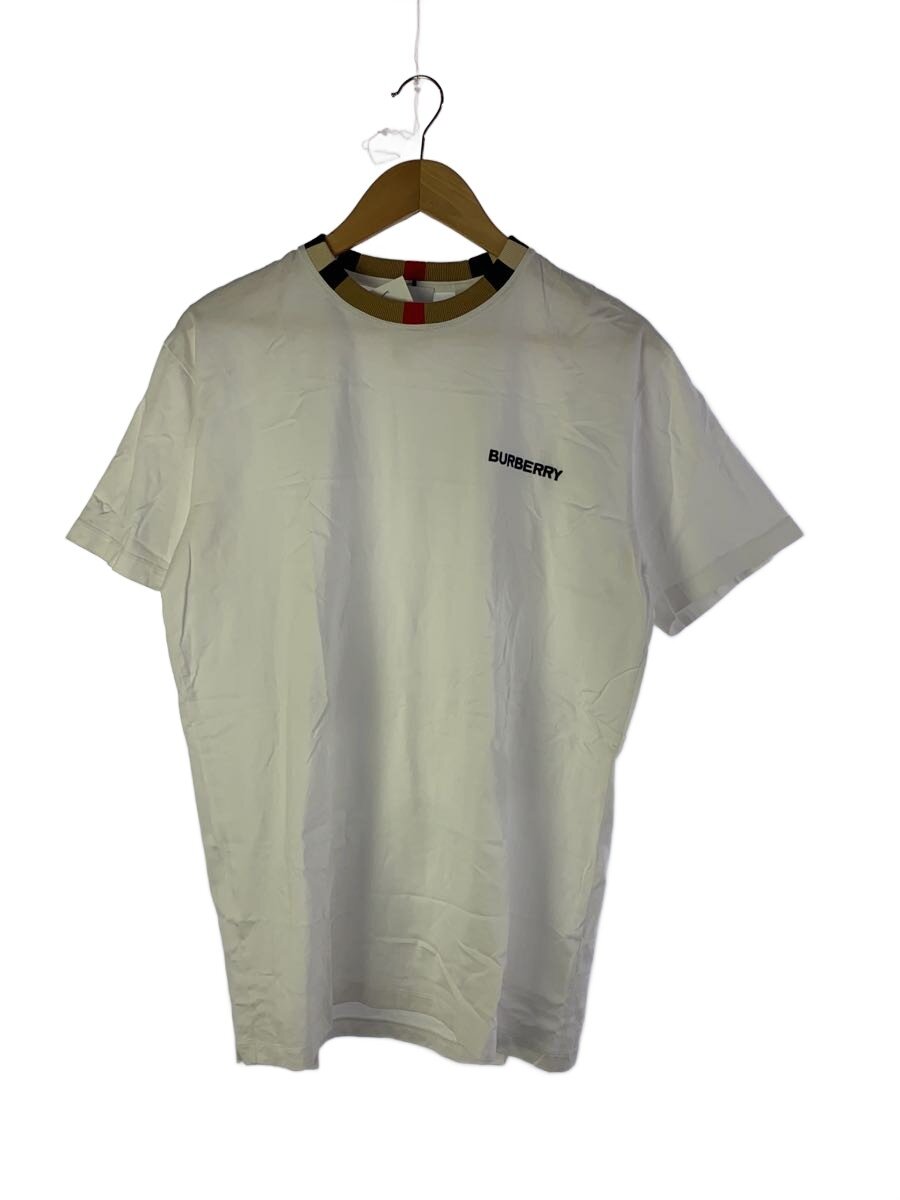 【中古】BURBERRY◆JASON刺しゅう/ノバチェック/労働者の一団のど首ティーシャツ/XS/綿織物/WHT/8078115//【レディース御召しもの】