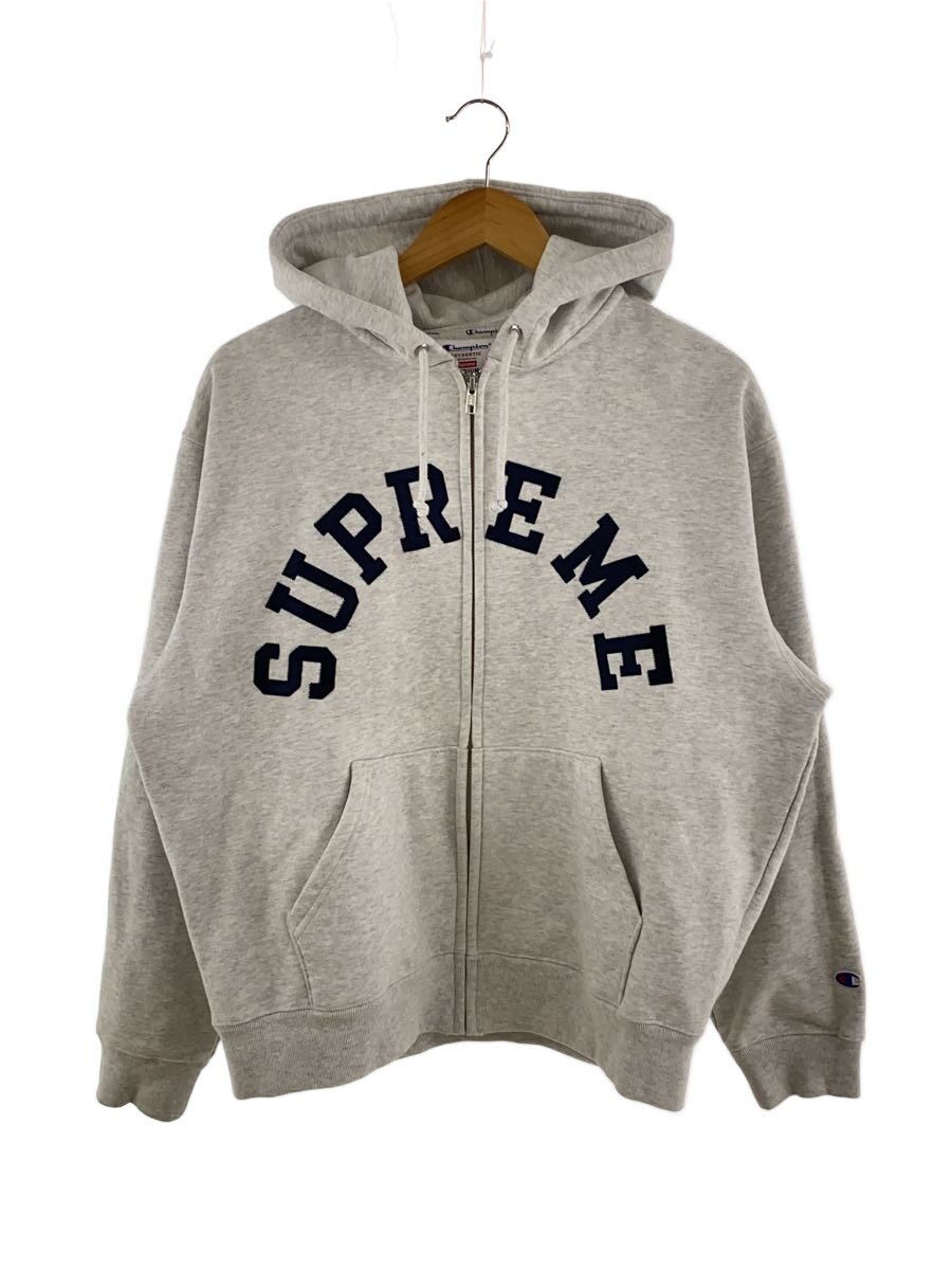 【中古】Champion◆ジップパーカー/M/綿織物/GRY【メンズウェア】