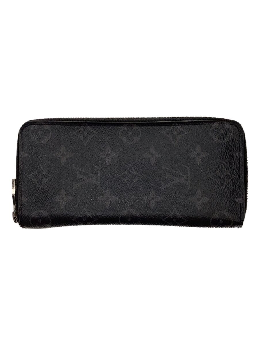 【中古】LOUIS VUITTON◆ジッピー・ウォレット・ヴェルティカル_モノグラム・エクリプス_BLK/PVC/BLK/メンズ【服飾雑貨他】