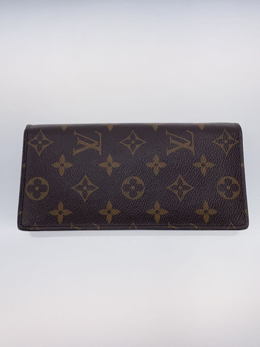 【中古】LOUIS VUITTON◆ポルト・フォイユ・ブラザ_モノグラム・帆布_BRW/PVC/BRW/レディース【服飾雑貨他】
