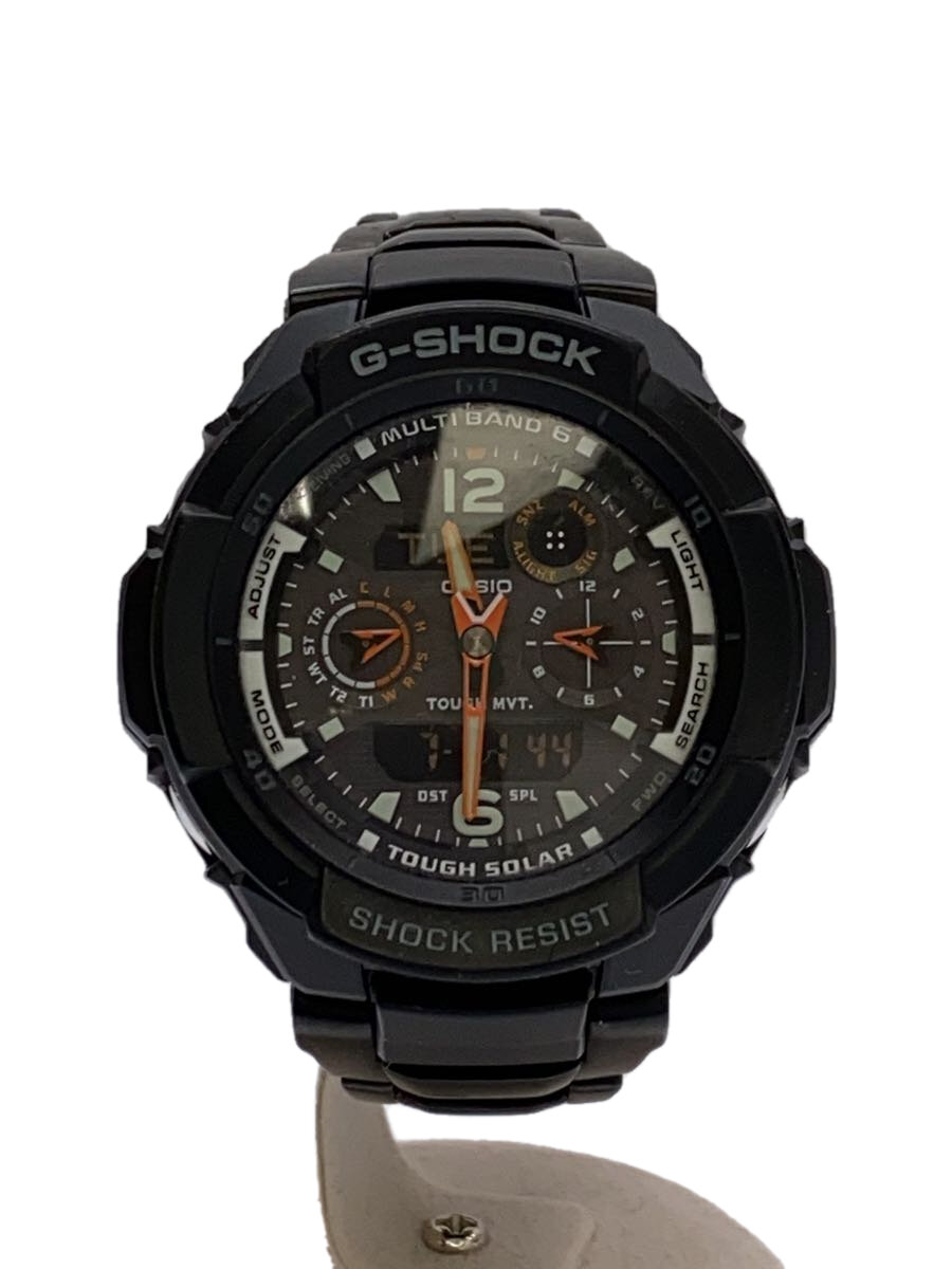 【中古】CASIO◆ソーラーウオッチ・G-SHOCK/デジアナ/BLK/黒いこと/黒/カシオ【服飾雑貨他】