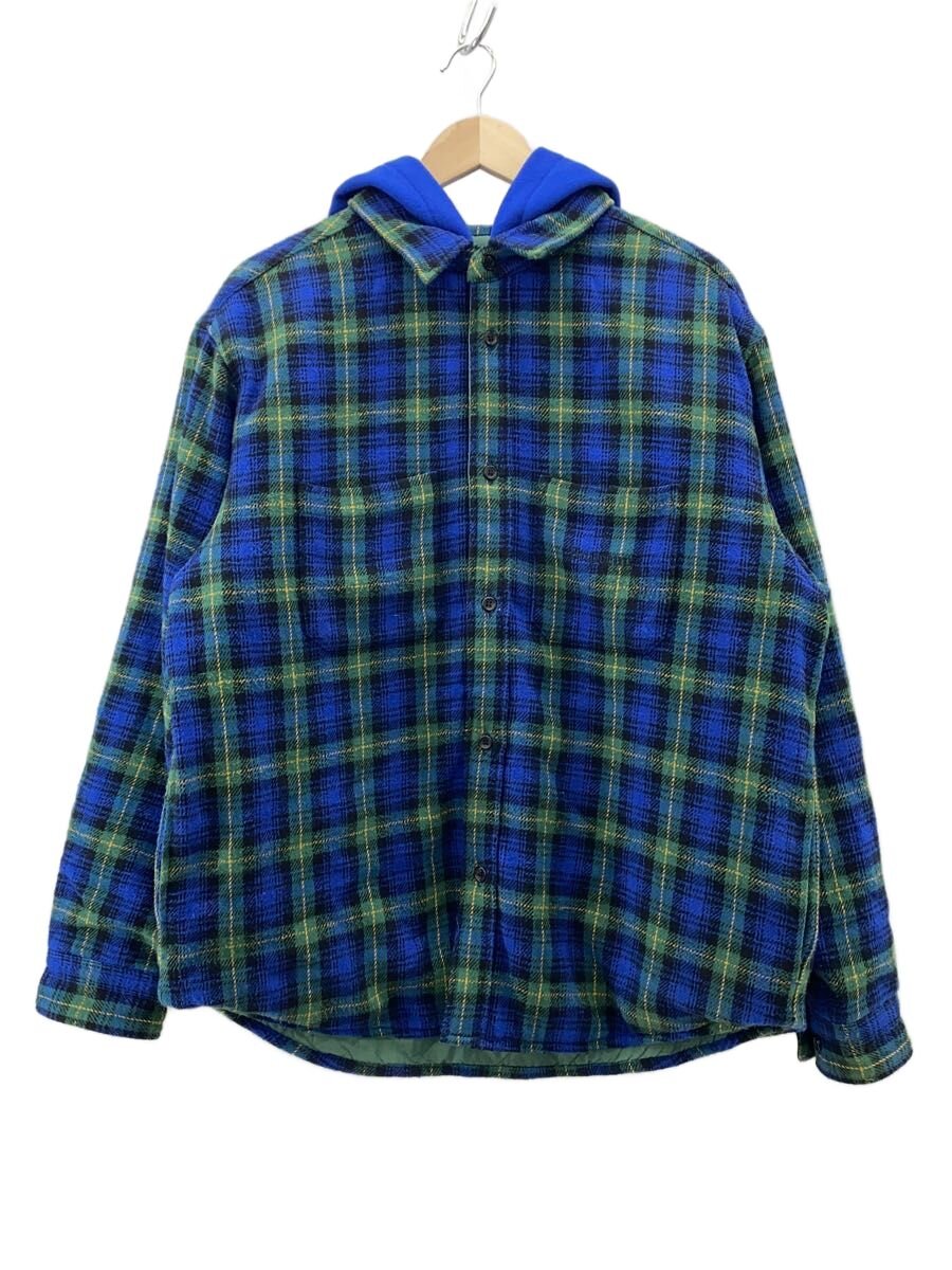 【中古】Supreme◆上衣/M/羊毛/BLU/読み合わせる/tartan flannel hooded shirt/23fw【メンズウェア】