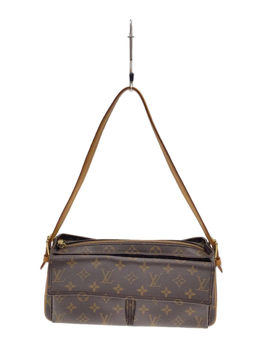 【中古】LOUIS VUITTON◆ヴィバシテMM_モノグラム・帆布_BRW/PVC/赤銅色【御徒面子】