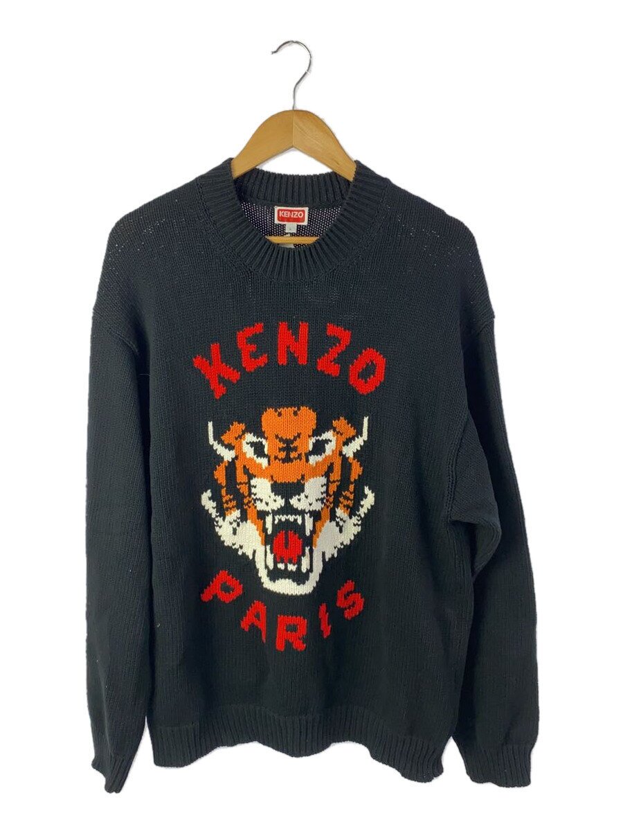 【中古】KENZO◆編み物・スウェーター(朦々たる)/L/アクリル樹脂/黒/鉄58pu0143ld/ケンゾー【メンズウェア】