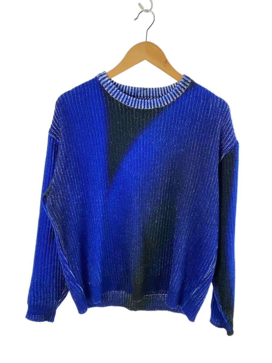 【中古】KHOKI◆編み物・ティーシャツ(薄っぺら)/2/ポリエステル/BLU/24ss-k-03【メンズウェア】