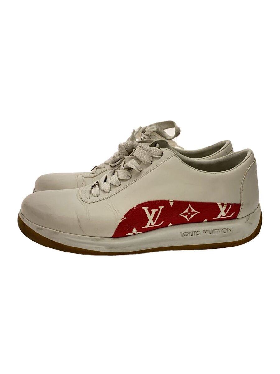 【中古】LOUIS VUITTON◆LOUIS VUITTON×Supreme/ローカットスニーカー/US8.5/WHT/なめし革/CL0167【シューズ】