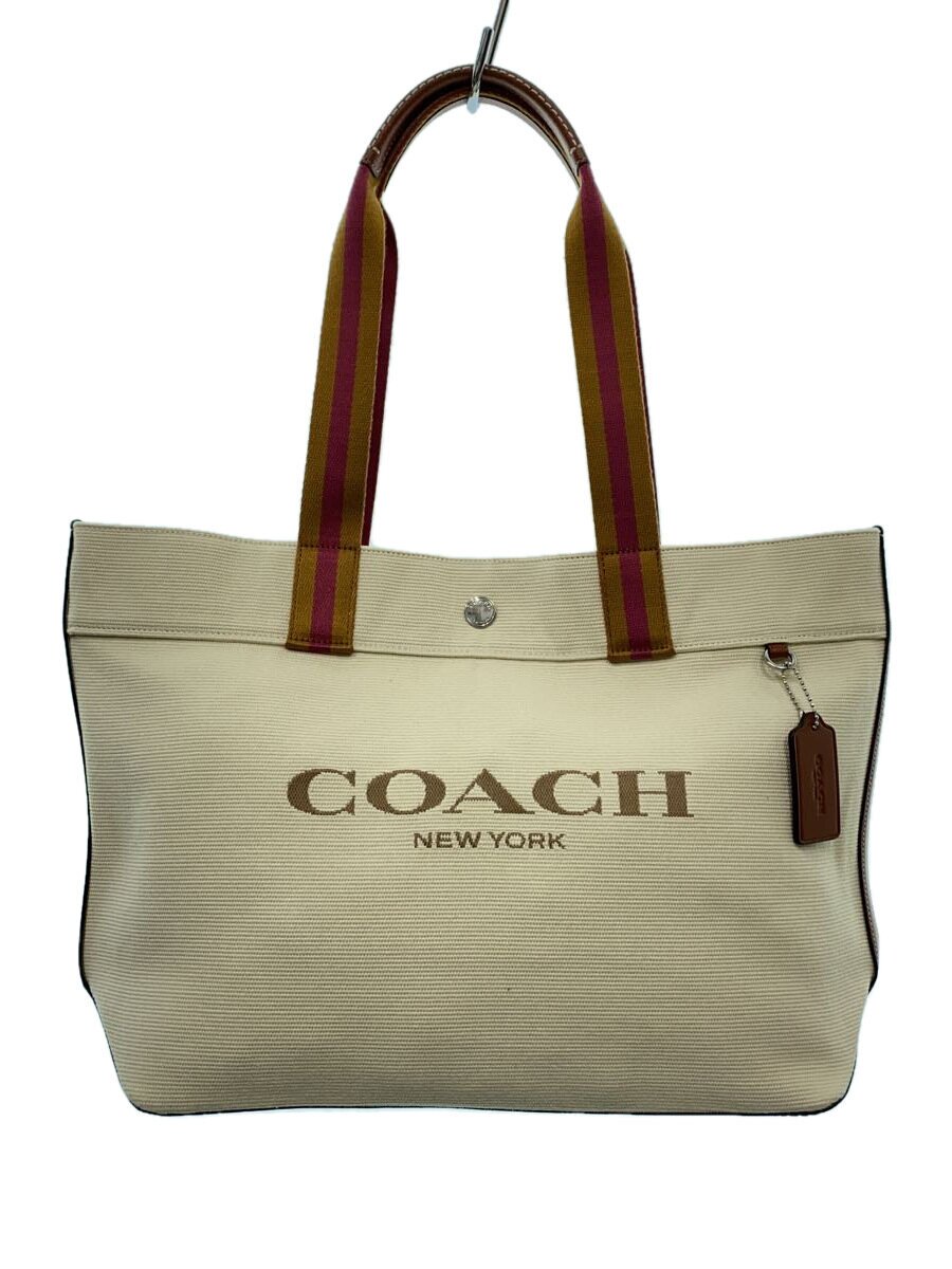 【中古】COACH◆トートバッグ/帆布/IVO/CJ607【御徒面子】