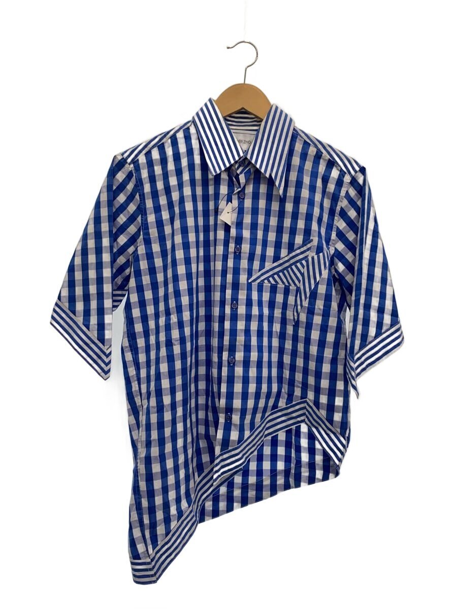 【中古】XANDER ZHOU◆20ss/半袖プルオーバー/48/綿織物/BLU/ギンガムCK【メンズウェア】