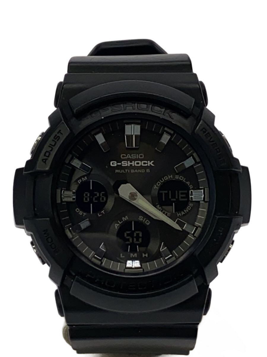【中古】CASIO◆ソーラーウオッチ・G-SHOCK/デジアナ/天然ゴム/BLK/BLK【服飾雑貨他】