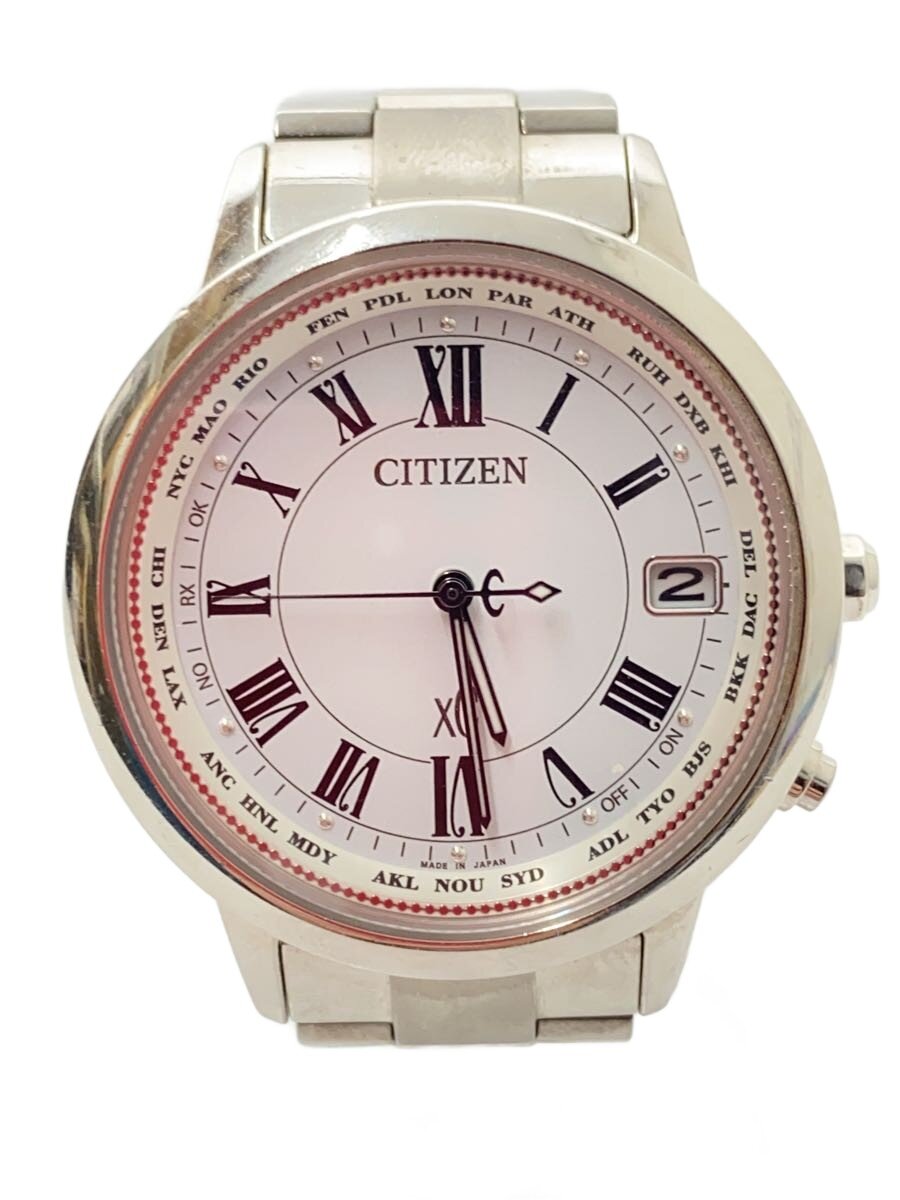 【中古】CITIZEN◆ソーラーウオッチ/アナログ/ステンレス鋼/WHT/SLV/H149-T022758【服飾雑貨他】