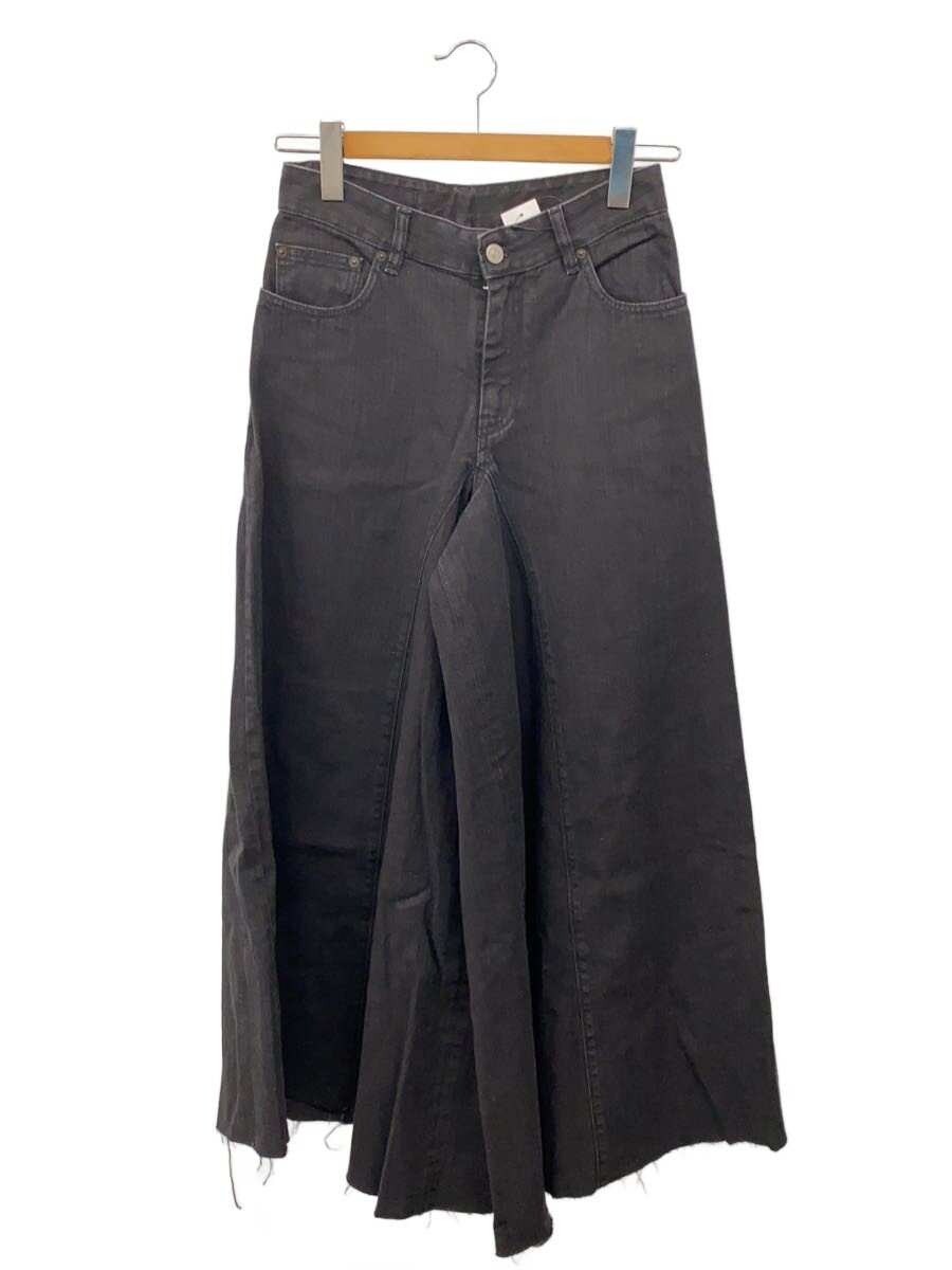 【中古】MM6◆ワイドレッグブラックデニムパンツ/広広としたズボン下/--/ジーンズ/BLK/S52天使の都市0060 S30603//【レディース御召しもの】