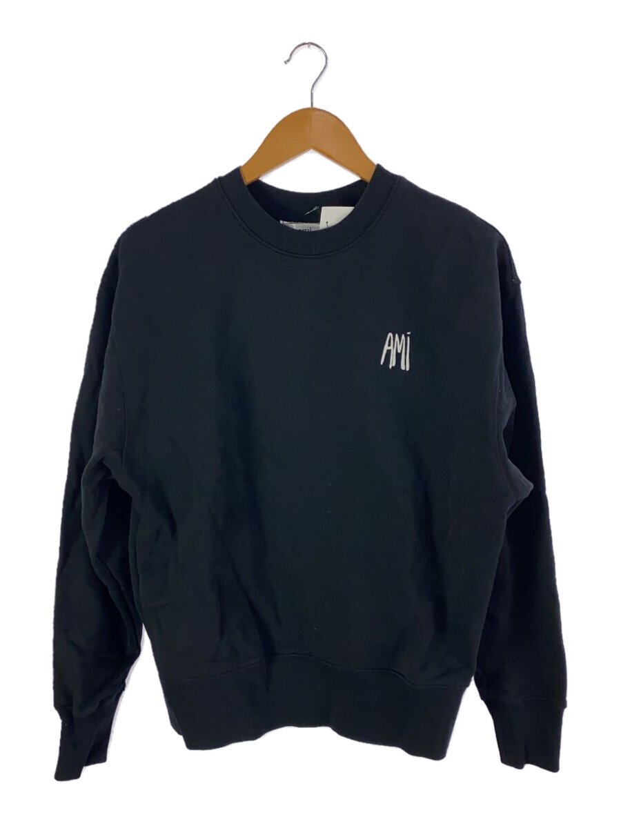 【中古】ami alexandre mattiussi◆流汗/--/綿織物/BLK/P20HJ017/ヘビーオンススウェット/ロゴタイプ刺しゅう【メンズウェア】