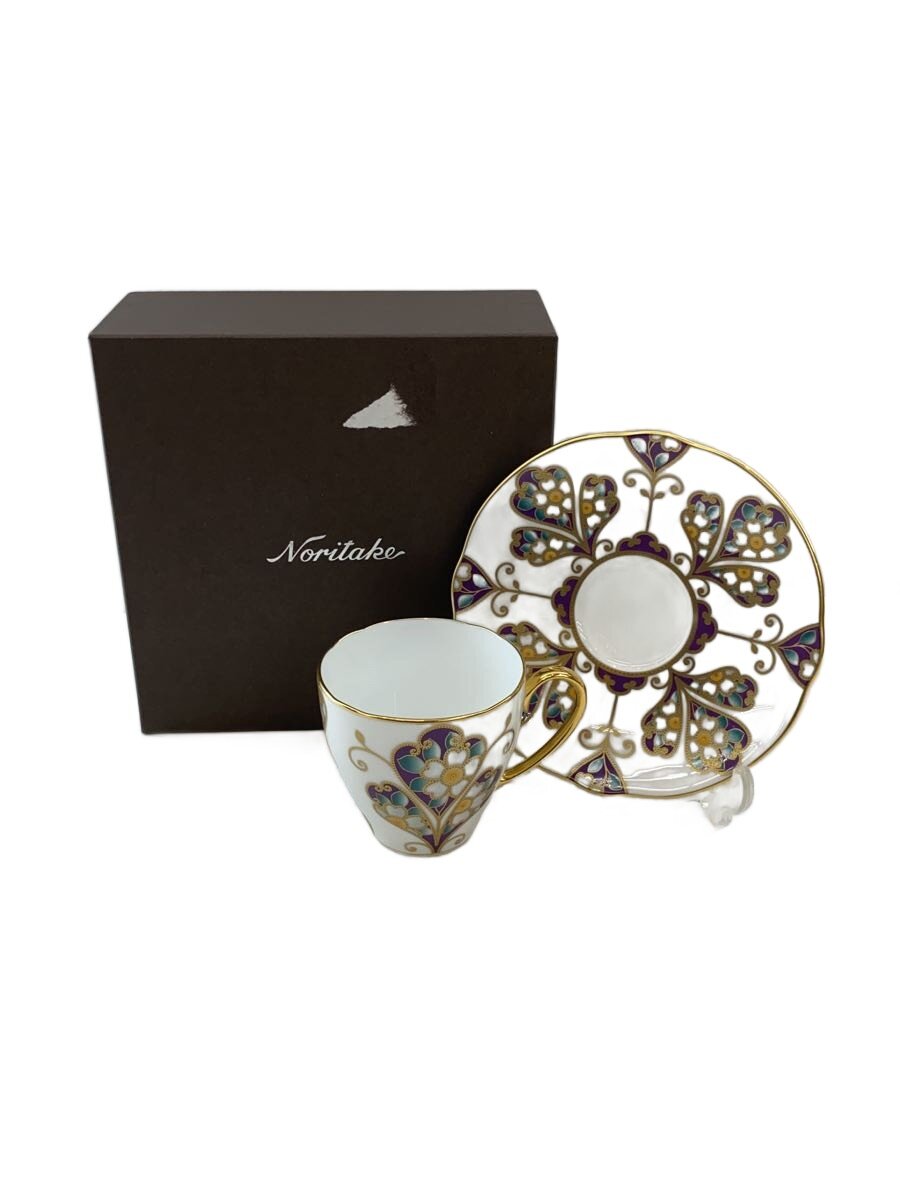 【中古】Noritake◆オマージュコレクション/雲母金彩花文/カップ×1・ソーサー×1/箱破れあり【キッチン用品】