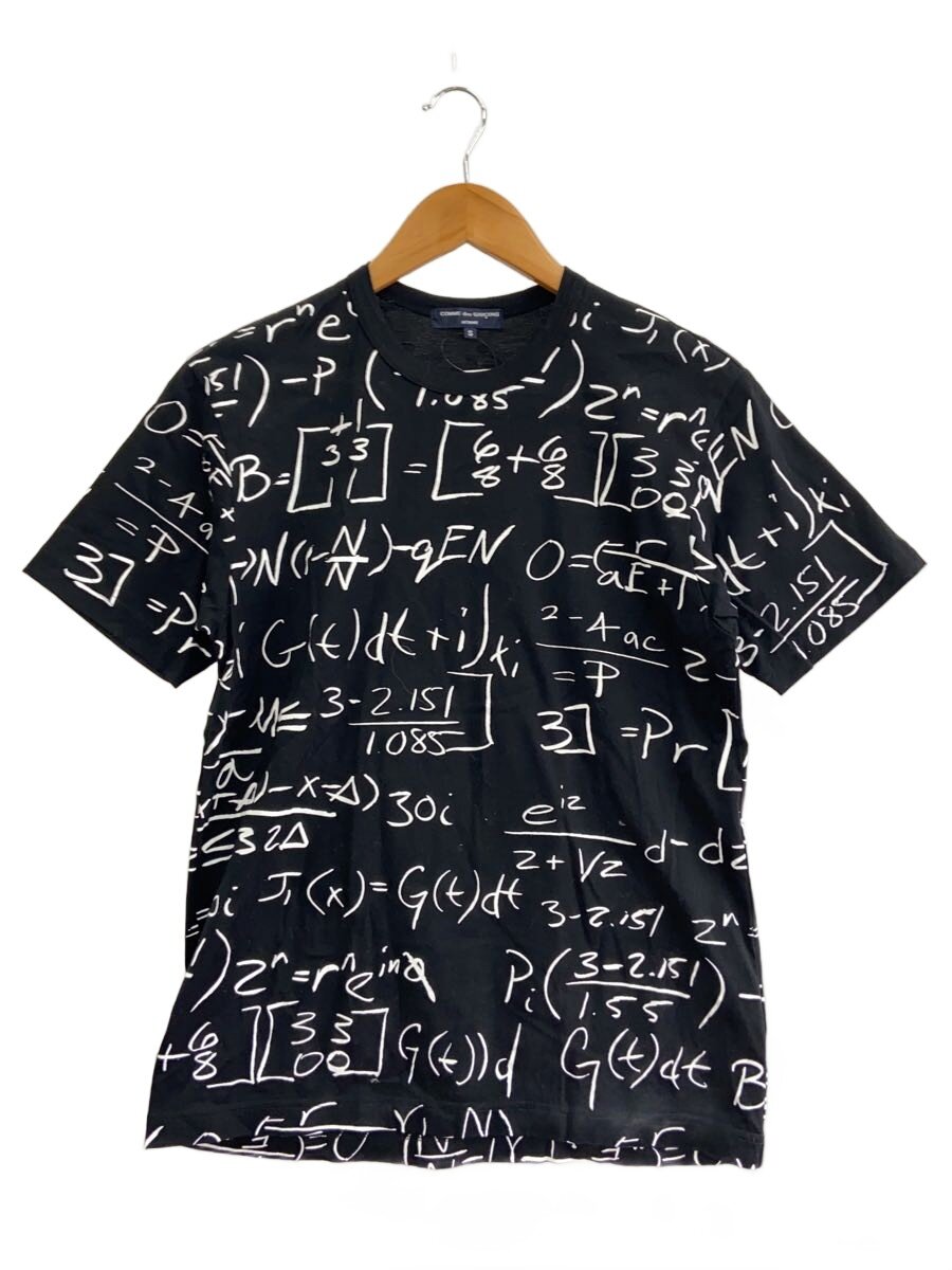 【中古】COMME des GARCONS HOMME◆プルオーバー/S/綿織物/BLK/刷り上げる/hp-t013//【メンズウェア】
