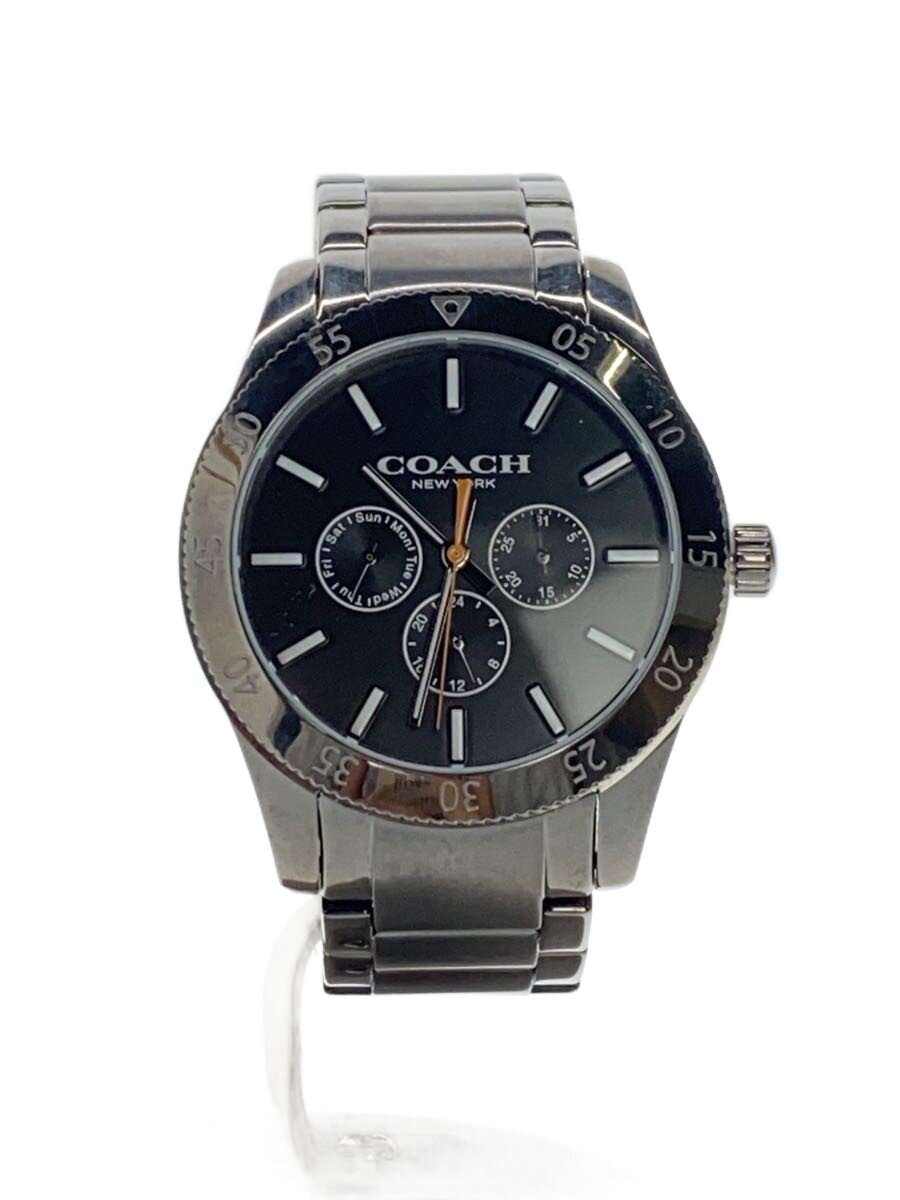 【中古】COACH◆石英ウオッチ/アナログ/--/BLK/SLV【服飾雑貨他】