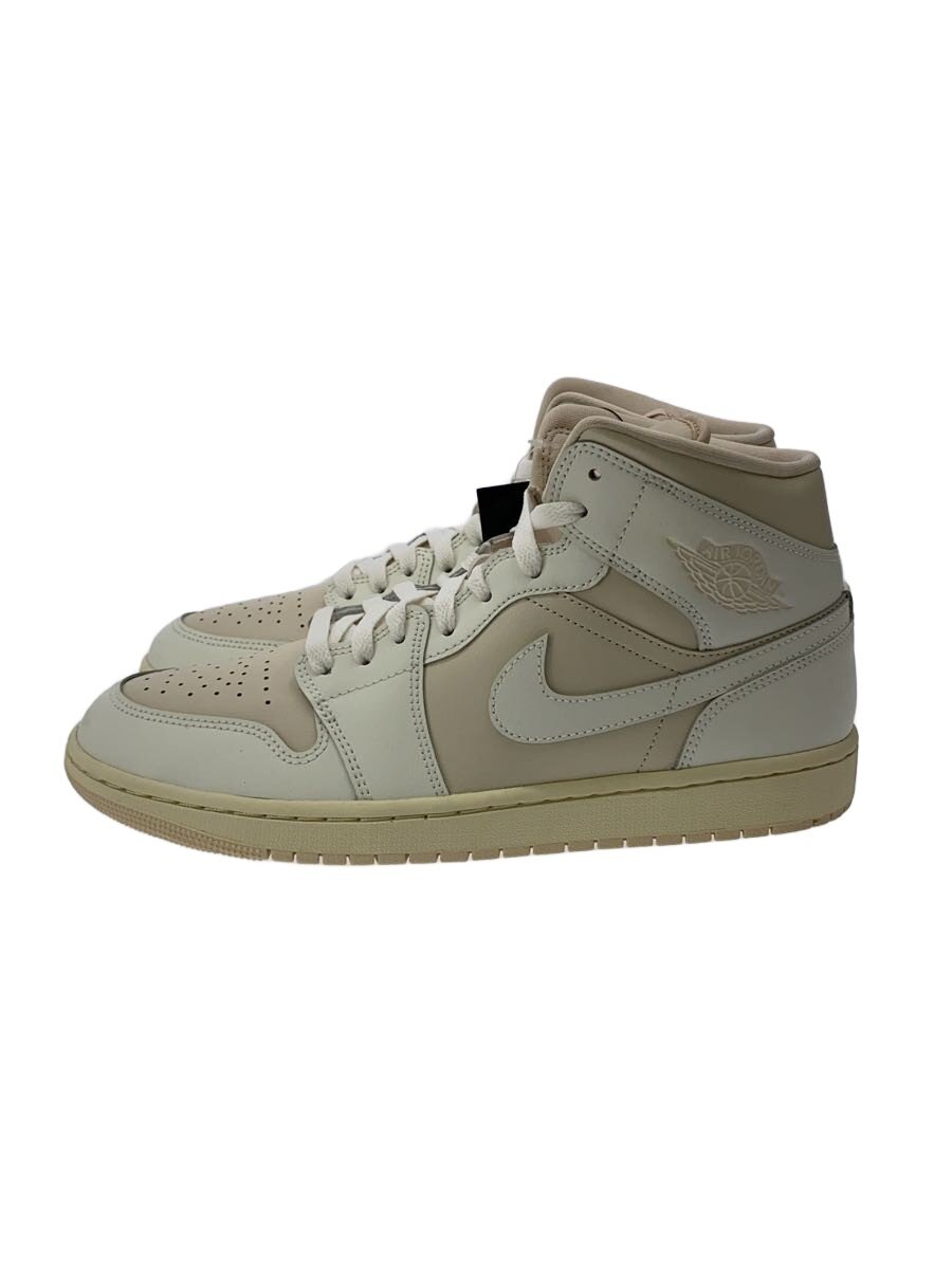 【中古】NIKE◆AIR JORDAN 1 MID_大気圏 ジョーダン 1 ミッド/28.5糎/CRM/なめし革【シューズ】