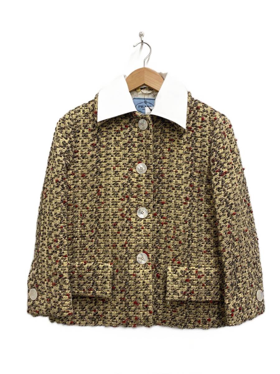 【中古】PRADA◆Tweed Jacket/上衣/38/--/GLD【レディースお召しもの】