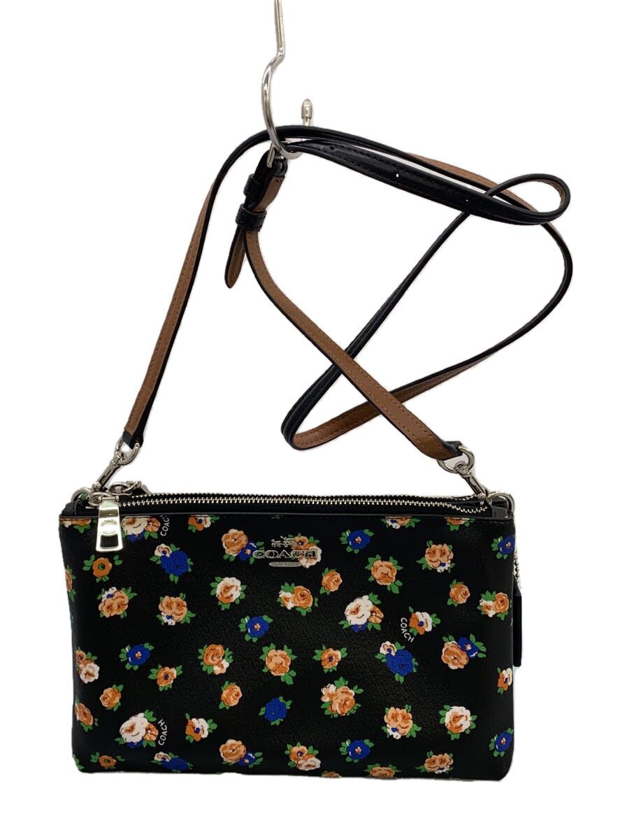 【中古】COACH◆ショルダーバッグ/レザー/BLK/花柄【バッグ】｜2ｎｄ STREET 店