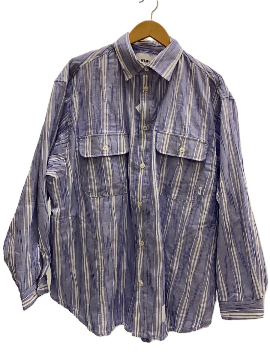 【中古】WTAPS◆25SS/WCPO 02 LS CTPL DOBBY TEXTILE/長袖シャツ/3/コットン/BLU/ストライプ【メンズウェア】｜2ｎｄ STREET 店