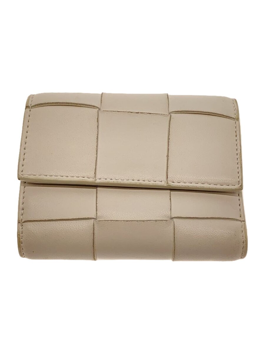 【中古】BOTTEGA VENETA◆カセット/汚れ有/3つ折り財布/レザー/WHT/レディース【服飾雑貨他】｜2ｎｄ STREET 店