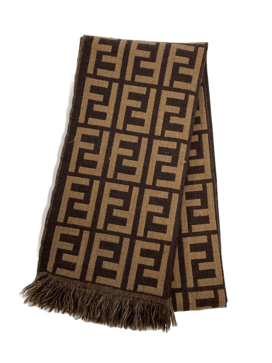 【中古】FENDI◆えり巻き/羊毛/赤銅色/レディース//【服飾雑貨他】