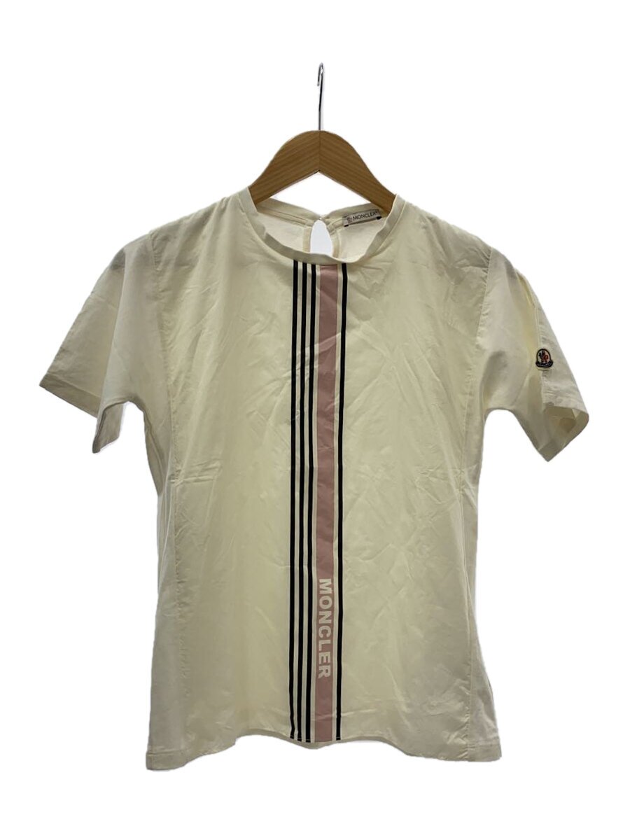 【中古】MONCLER◆ティーシャツ/14/綿織物/WHT/無地/H19548C00009【レディース御召しもの】