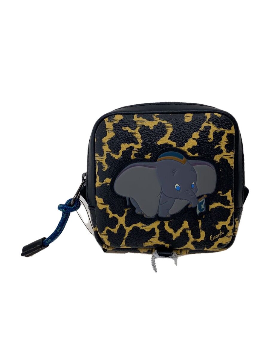 【中古】Disney◆ウォルトディズニー/ダンボ/合財袋/なめし革/BLK/総柄/91227【御徒面子】