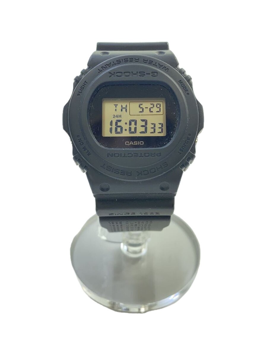 【中古】CASIO◆石英ウオッチ/デジタル/なめし革/BLK/BLK/SS/DWE-5657RE/40周年【服飾雑貨他】