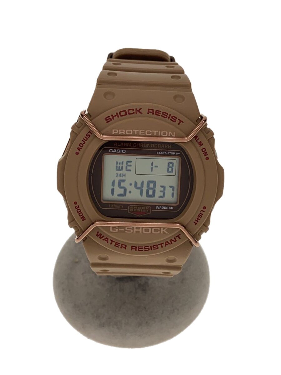 【中古】CASIO◆石英ウオッチ_G-SHOCK/デジタル/天然ゴム/BRW/BRW//【服飾雑貨他】
