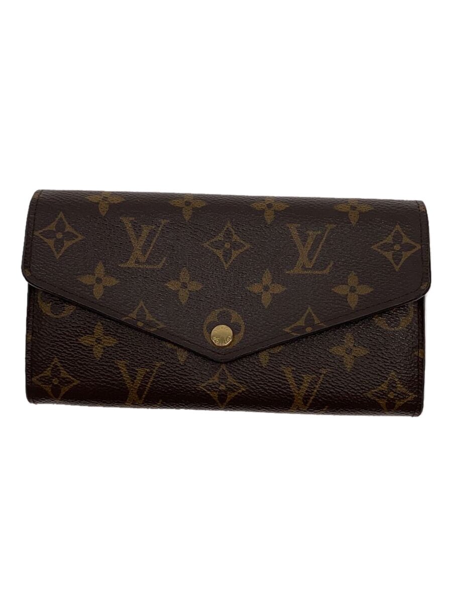 【中古】LOUIS VUITTON◆2)ポルト・フォイユ・サラ_モノグラム・キャンバス/PVC/BRW/レディース//【服飾雑貨他】